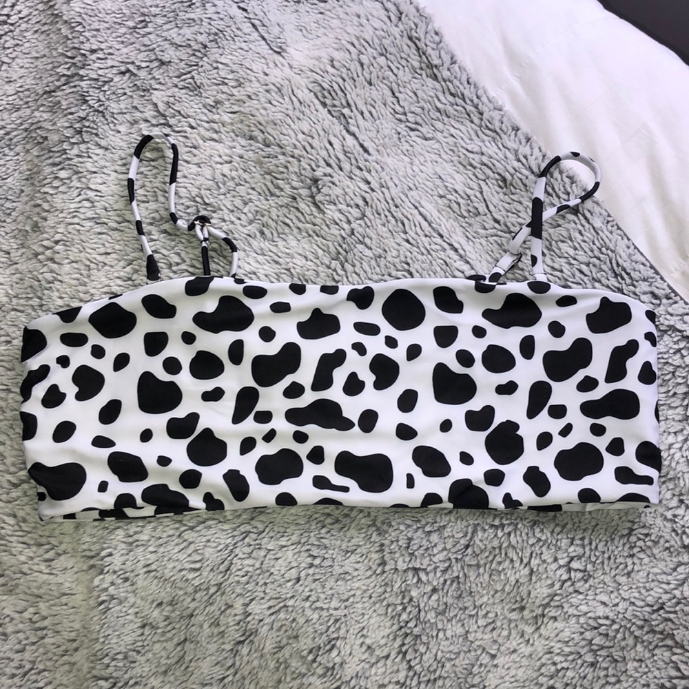 Cow print swimsuit top from Zaful